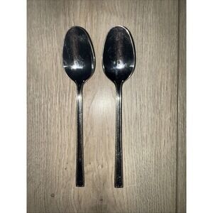 2 PCs Oneida SAVORY‎ Stainless 18/10 Oval Place Spoons Silverware Flatware